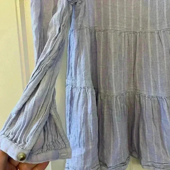 American Eagle long sleeve tiered babydoll top violet oversized XS, Extra small - Picture 6 of 10